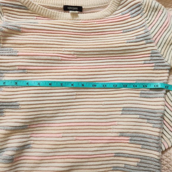 NWOT Knit Pastel Stripe Textured Sweater Dress - Picture 4 of 9